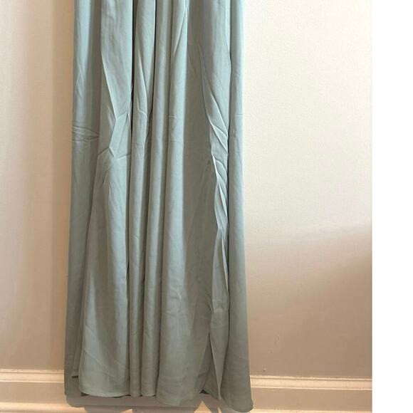 NWT Show Me Your MuMu Caitlin Ruffle Maci Dress In Silver Sage Crisp Size XXS - Picture 9 of 9